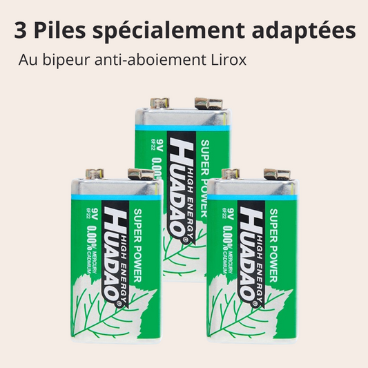 Lot de 3 piles spécialement adaptées au Bipeur Anti-aboiement Lirox