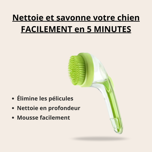 Mousse™ – La brosse magique qui transforme le bain de votre chien en un pur moment de bonheur