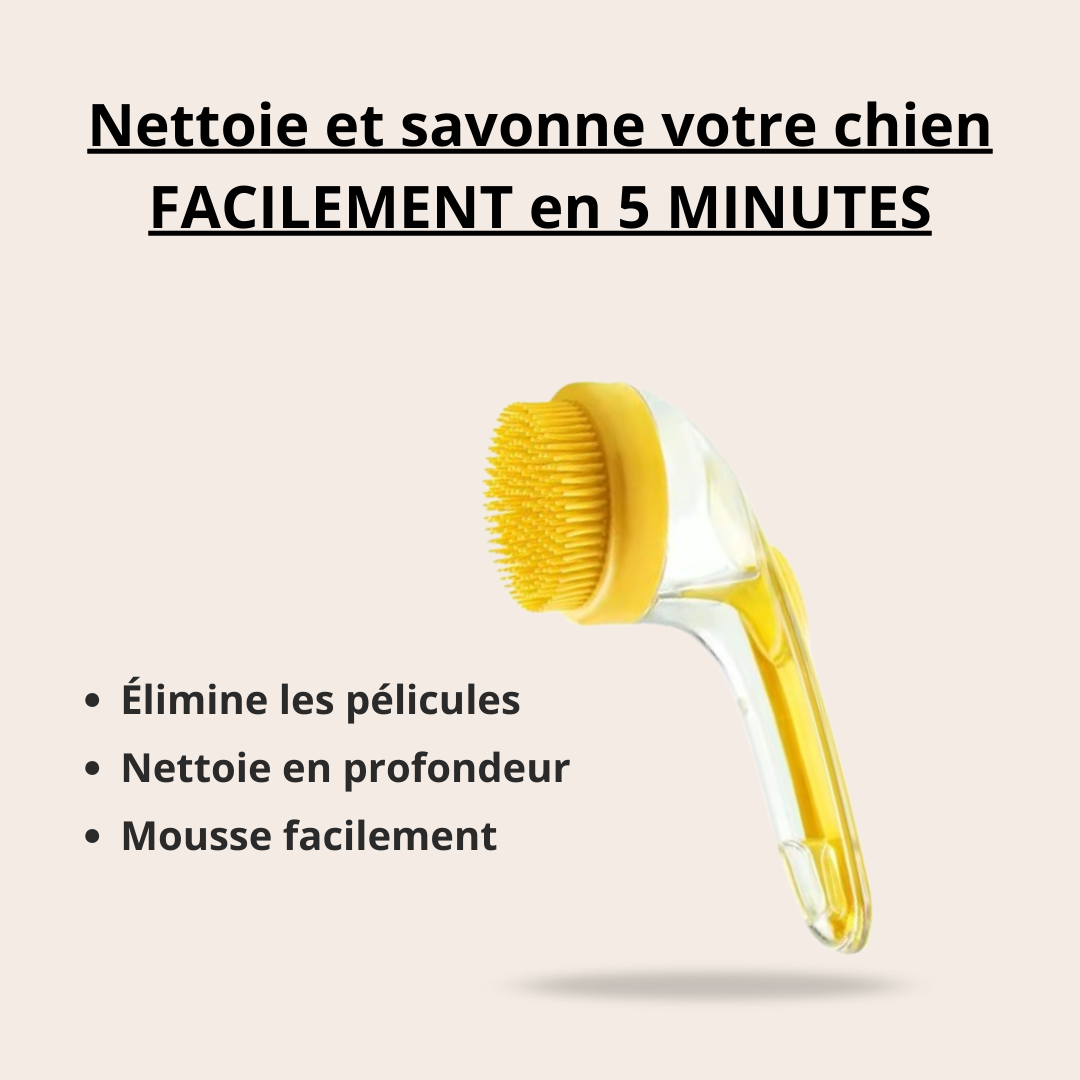 Mousse™ – La brosse magique qui transforme le bain de votre chien en un pur moment de bonheur