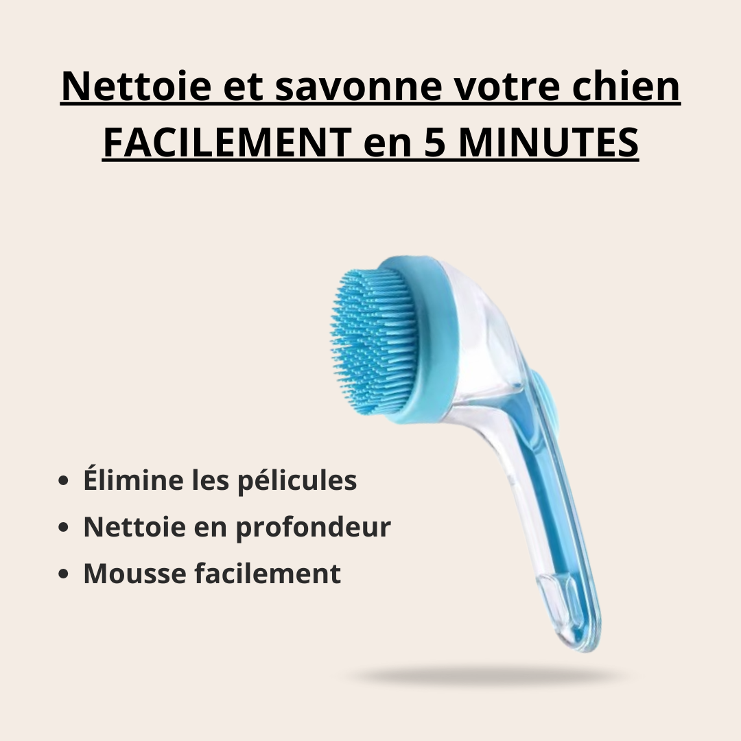 Mousse™ – La brosse magique qui transforme le bain de votre chien en un pur moment de bonheur